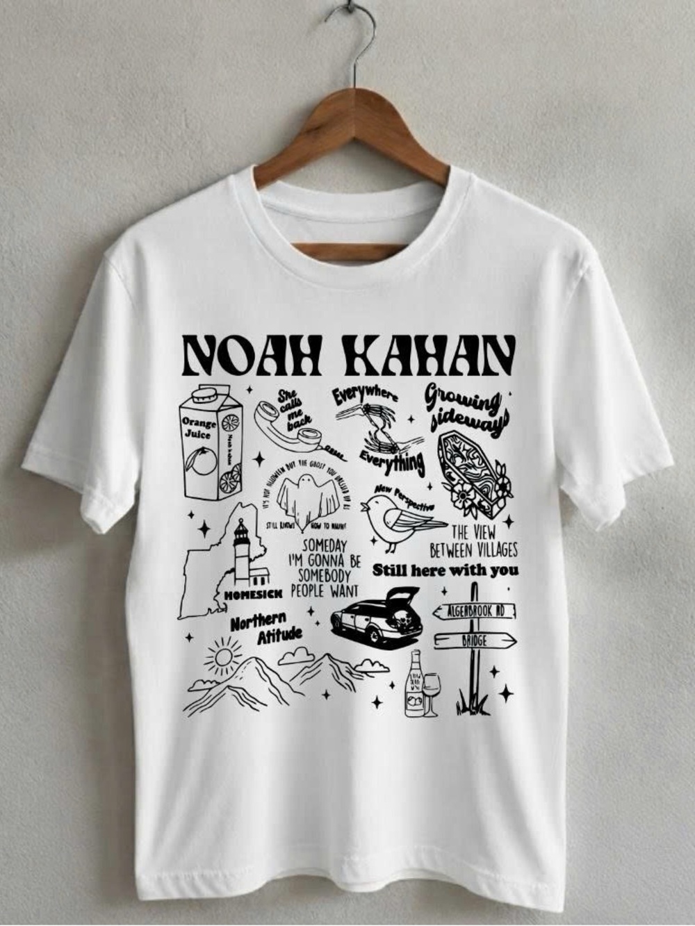 Gildan Shirt White Noah Kahan Tour 2026 Graphic Tee